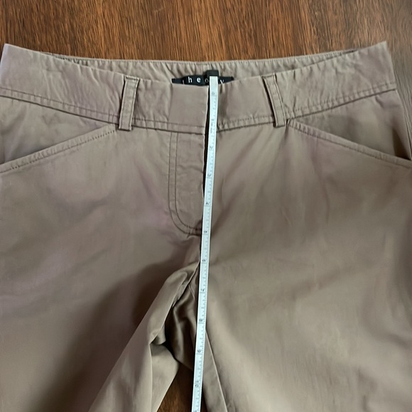 Theory Luke Stretch Cotton Cropped Dark Brown Pants - Picture 15 of 15